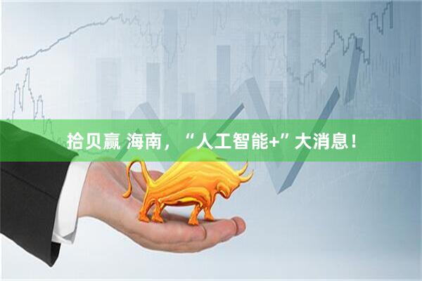 拾贝赢 海南，“人工智能+”大消息！