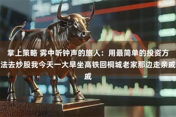 掌上策略 雾中听钟声的旅人：用最简单的投资方法去炒股我今天一大早坐高铁回桐城老家那边走亲戚