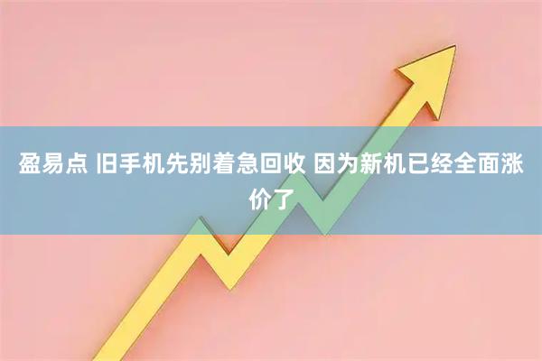 盈易点 旧手机先别着急回收 因为新机已经全面涨价了